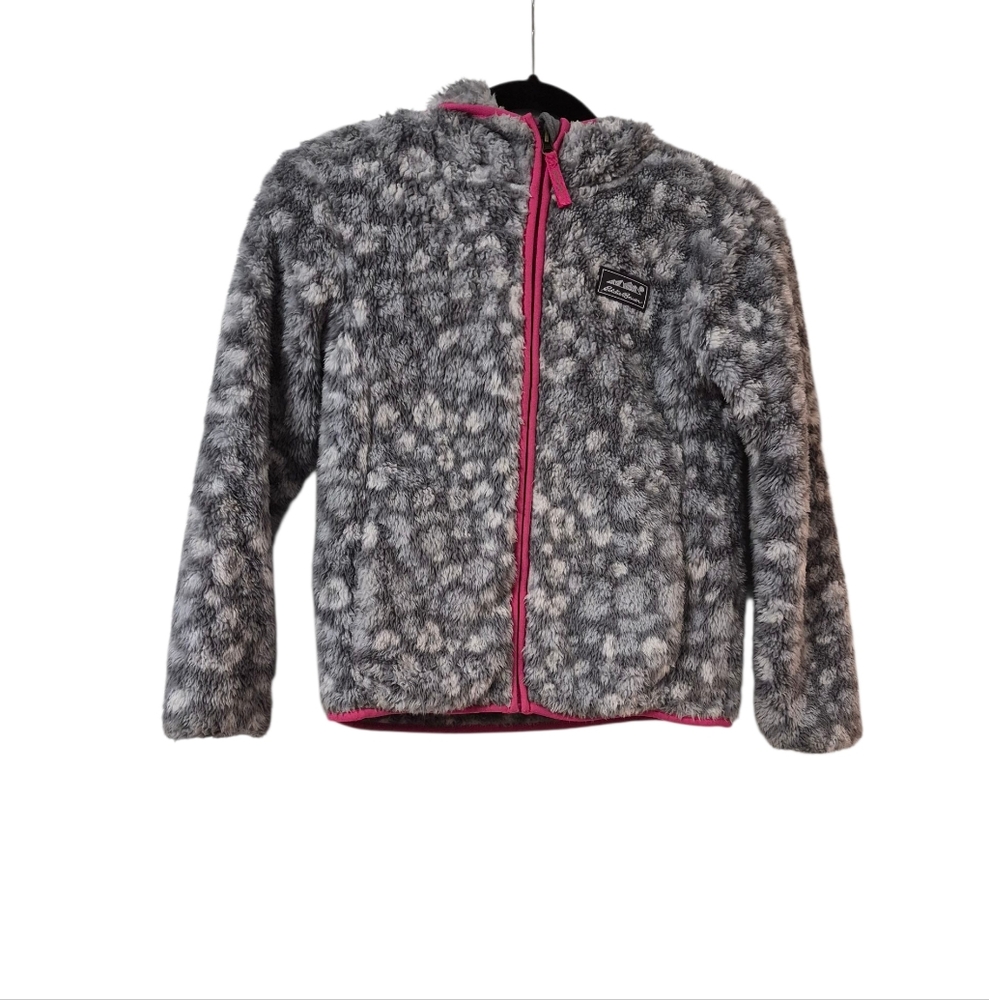 Gray and Pink Youth EDDIE Bauer Fleece Jacket Size Small